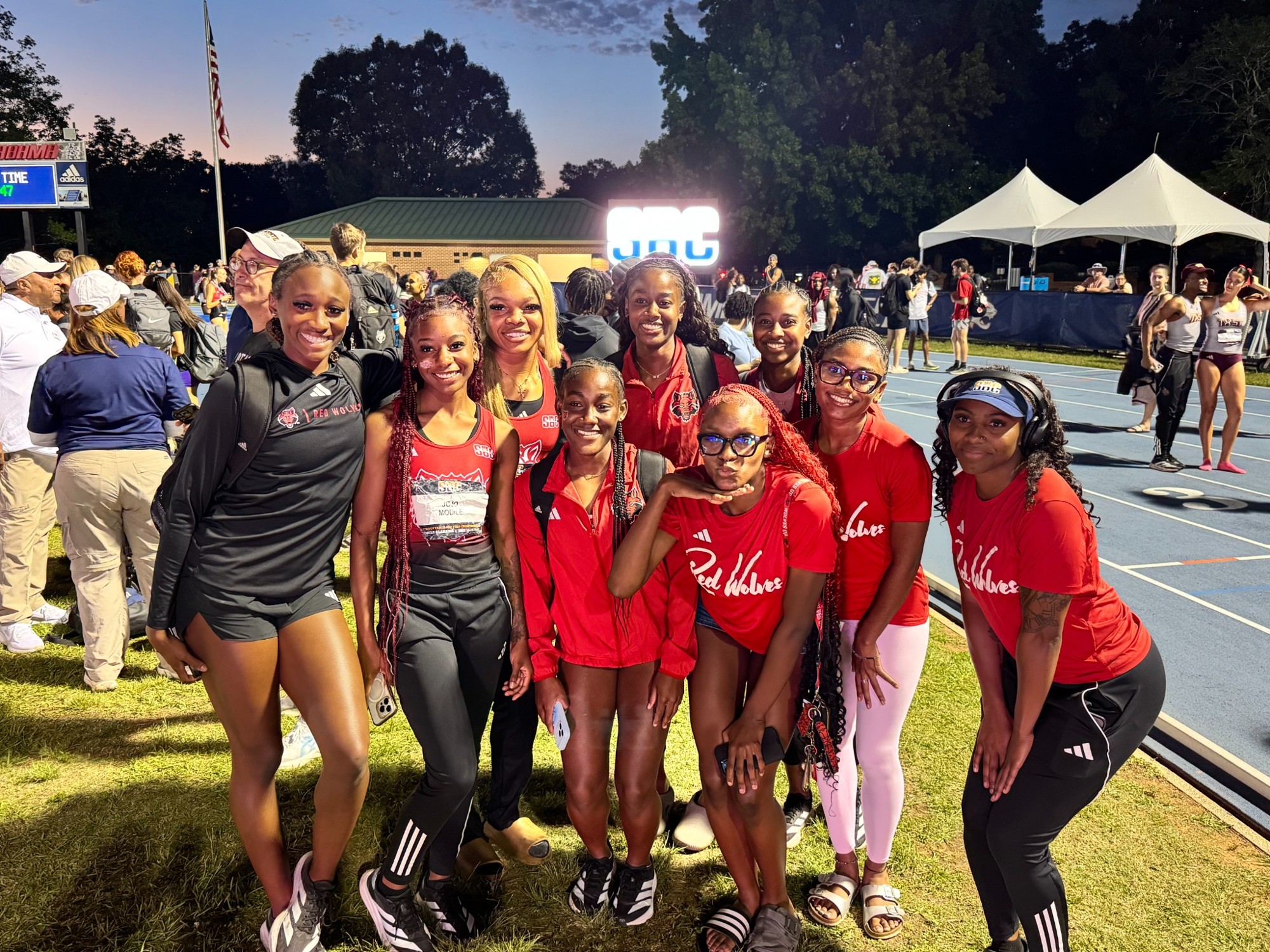 Jojo Modile with the Arkansas State team